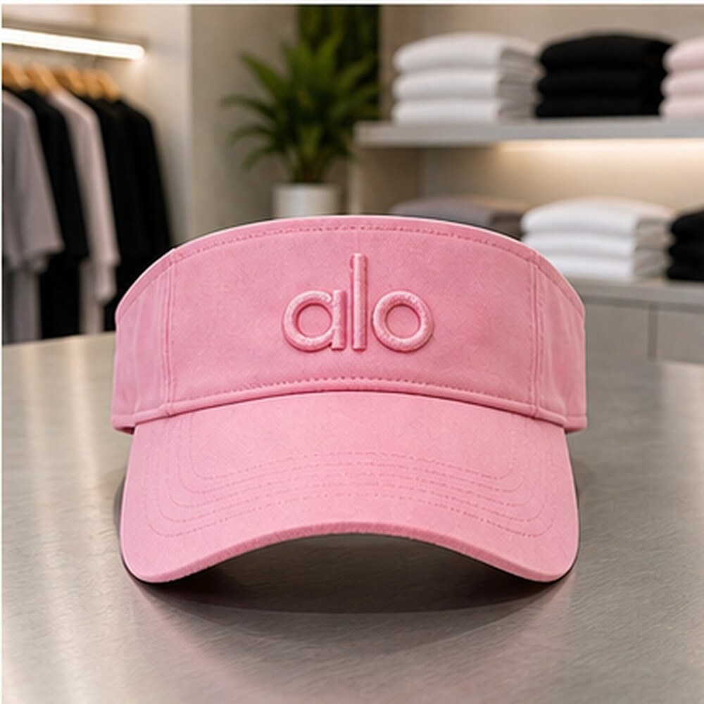 ALO Yoga Pink Running Open Top Visor Hat OS